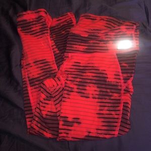 Tie dye red and black tights